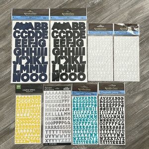 NWT 1,645 Total Alphabet / Letter / Symbol Variety Stickers in 8 Packages!